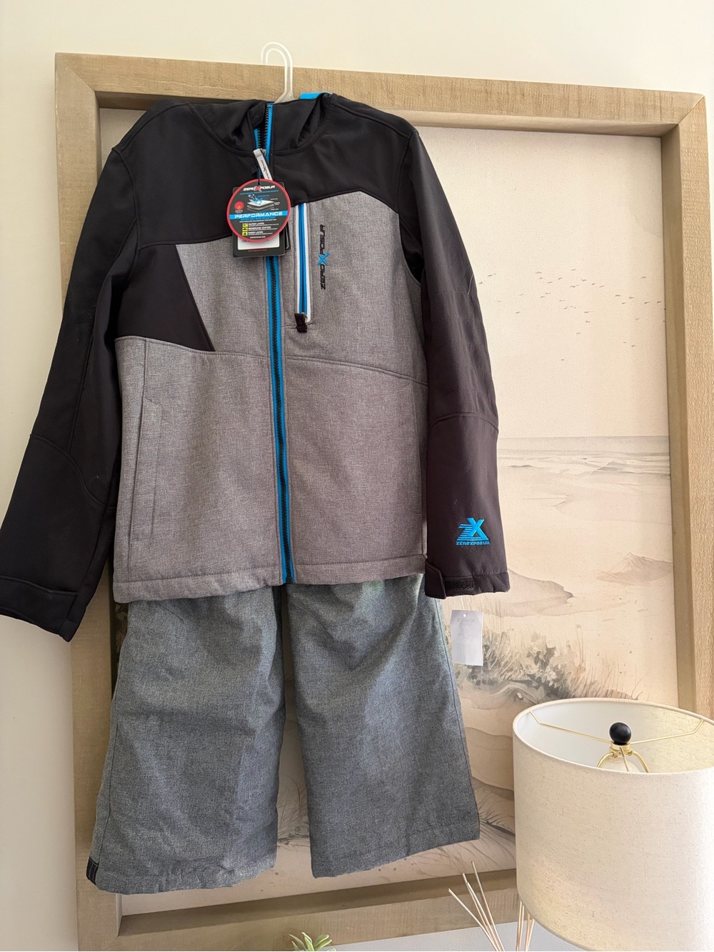 ZeroXposur Boys' Grey & Black Hooded Jacket with Blue Trim